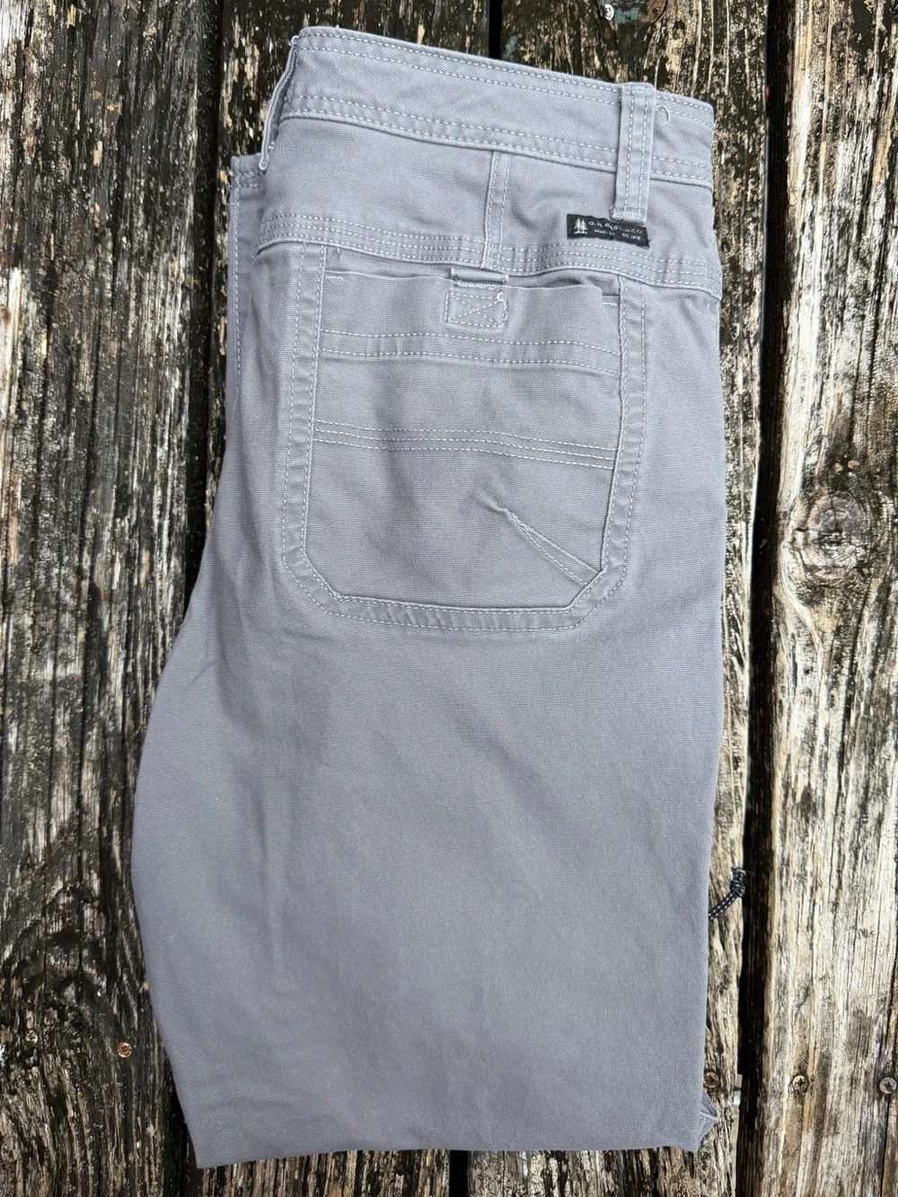 GH Bass & Co Canvas Terrain Pants 34x32 Rugged Gray Cotton Cargo Pants P4